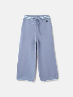 ELLE - Girls Blue Solid Wide Leg Sweatpant