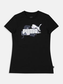 Puma - Essentials Street Art Logo Girl Black T-Shirt