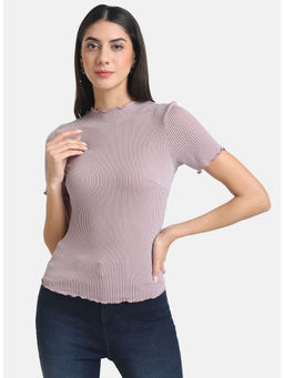 Kazo - Lavender Fitted Rib Top