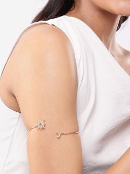 Carlton London - Rose Gold Plated Cz Moon and Star Adjustable Arm Let