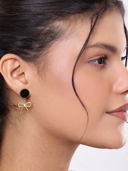 Carlton London - 18Kt Gold Plated Bow Drop Earring