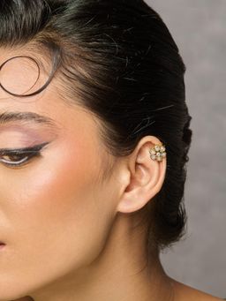 Curio Cottage - Floral Kundan Ear Cuff