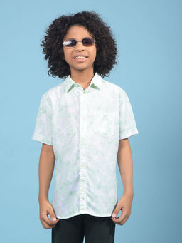 CRIMSOUNE CLUB - Boy Green Printed Shirt