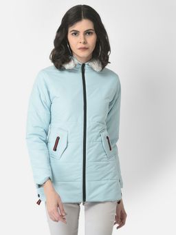 CRIMSOUNE CLUB - Women Hooded Ice Blue Jacket