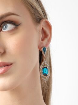Sohi - Gold Plated Party Designer Stone Drop Earring for Women