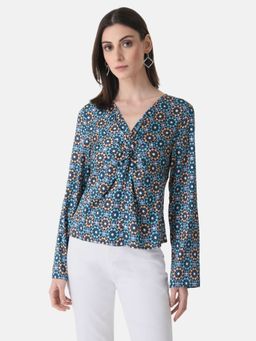 Kazo - Printed Top With Front Knot
