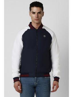 Van Heusen - Men Navy Blue Colorblock Casual Jacket
