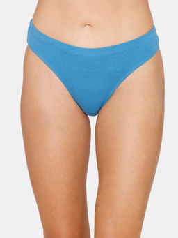 Zivame - Low Rise Cotton Thong - Vallarta - Blue