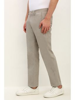 Allen Solly - Men Grey Regular Fit Textured Casual Trousers