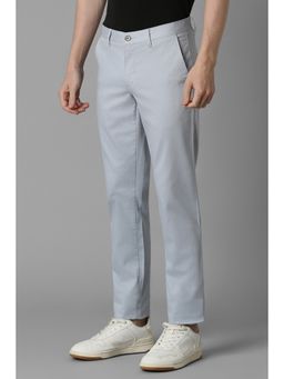Louis Philippe - Men Grey Regular Fit Flat Front Casual Trousers