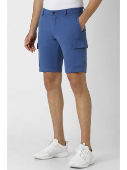 Van Heusen - Men Blue Solid Casual Shorts