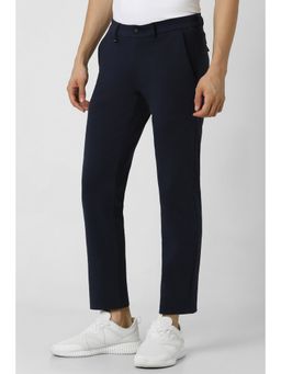 Van Heusen - Men Navy Solid Ultra Slim Fit Trousers