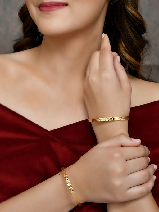 Shoshaa Gold Plated Handcrafted Bangles (Pack of 2)