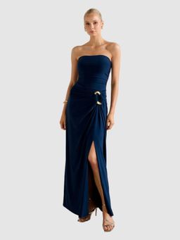 Forever New - Keely Strapless Jersey Blue Maxi Dress