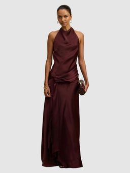 Forever New - Abby Petite Halter Satin Maxi Dress