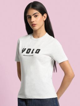 Bene Kleed - Women Typography Round Neck Slim Fit T-shirt