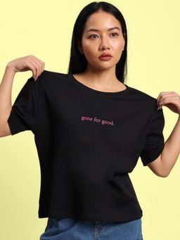 Bene Kleed - Women Round Neck Cotton Boxy T-shirt