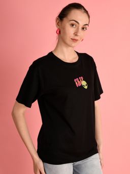 Bene Kleed - Women Graphic Round Neck Cotton Oversized T-shirt