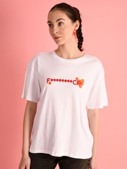 Bene Kleed - Women Graphic Round Neck Cotton Oversized T-shirt