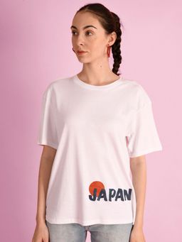 Bene Kleed - Women Typography Round Neck Cotton Oversized T-shirt