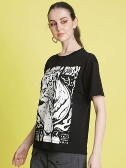 Bene Kleed - Women Graphic Printed Round Neck Cotton T-shirt