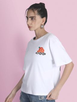 Bene Kleed - Women Graphic Round Neck Cotton Boxy T-shirt