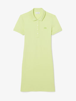 Lacoste - Slim Fit Stretch Petit Pique Green Knee Length Dress