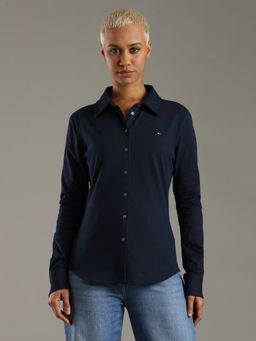 Tommy Hilfiger - Solid Slim Fit Cotton Shirt