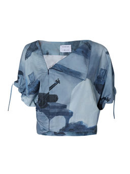 No Grey Area - Tonal Surrealist Lapel Top