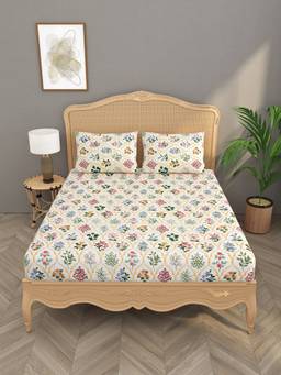 House of Gulab - White House Of Gulab 100% Cotton Double Bedsheet