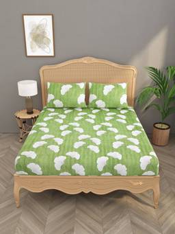 House of Gulab - Green House Of Gulab 100% Cotton Double Bedsheet