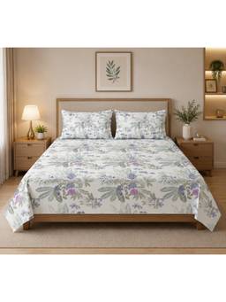 House of Gulab - White Bedsheet Value Gift Box | 1 Double Bedsheet and 2 Pillow Covers