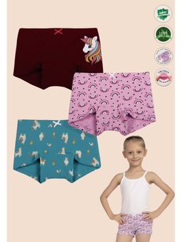 TRESNOVA - Girls Multi-Color Printed Soft BoxersPack of 3