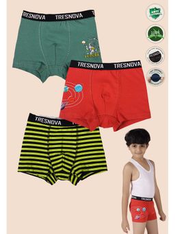 TRESNOVA - Boys Multi-Color Cotton Trunks (Pack of 3)