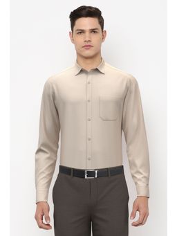 Peter England - Men Cream Formal Shirt
