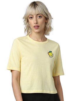 ONLY - Cropped Stripe Tee With Embroidered Patch