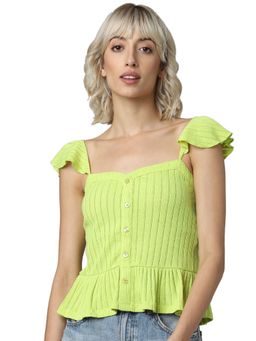 ONLY - Yellow Solid Fit & Flare Tops