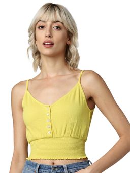 ONLY - Yellow Solid Regular T-Shirts