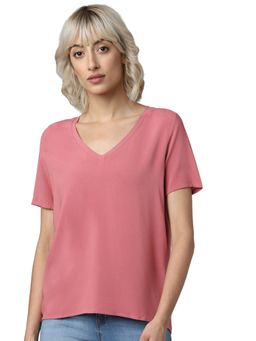 ONLY - Women Solid Pink T-shirt