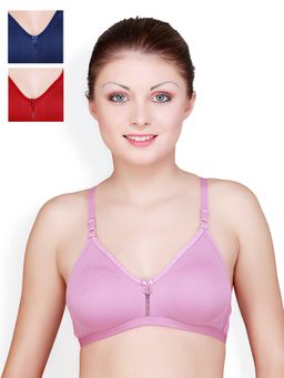 Floret - Pack Of 3 Solid T Shirt Bra - Multi-Color