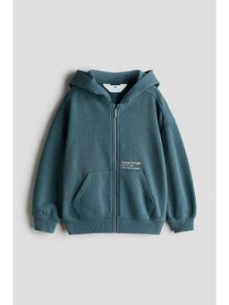 H&M - Boys Turquoise Loose-Fit Zip-Through Hoodie