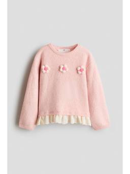 H&M - Girls Pink Appliqued Jumper