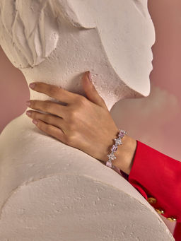 MISS JO - Pink Florescence Emerald Cut Tennis Bracelet