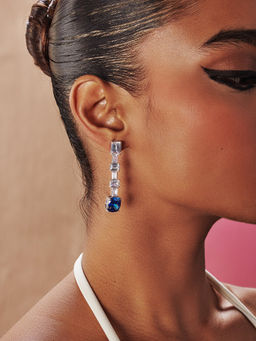 MISS JO - Blue Serene Sapphire Dangler Earrings