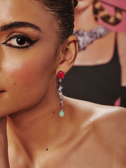 MISS JO - Multi-Color Vibrant Single Dangler Earrings