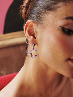 MISS JO - Multi-Color Mosaic Touch Dangler Earrings