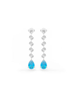 MISS JO - Blue Lyra Cascade Dangler Earrings