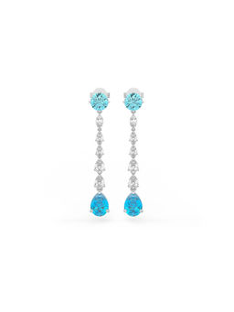 MISS JO - Aqua Sapphire Serenade Dangler Earrings