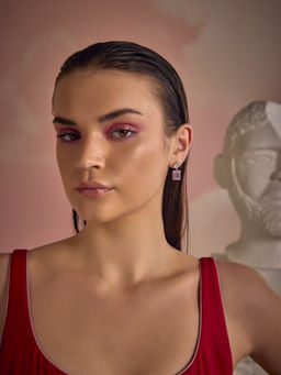 MISS JO - Pink Emerald Harmony Dangler Earrings