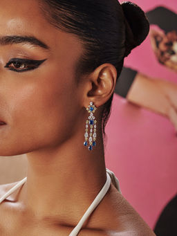 MISS JO - Blue Kaleidoscope Chandelier Dangler Earrings